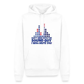 Ne jouez pas avec le gars du son, je vais vous mettre en sourdine 2 - Sweat à capuche Premium bio Homme - blanc - Devant - Nico (187cm)