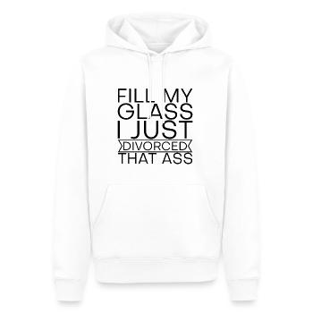 Fill My Glass I Just Divorced That Ass 2 - Men’s Premium Organic Hoodie - white - Front - Nico (187cm)