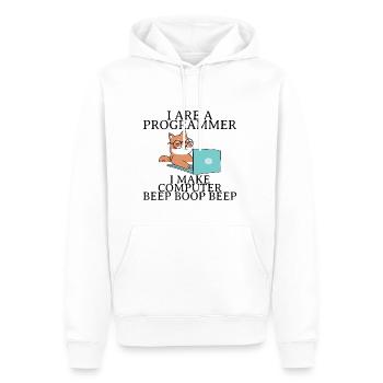 Je suis un programmeur Je fais bip d’ordinateur boop beep4 - Sweat à capuche Premium bio Homme - blanc - Devant - Nico (187cm)