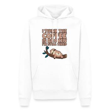I Think The Coffee Is Broken I'm Still Tired 2 - Men’s Premium Organic Hoodie - white - Front - Nico (187cm)