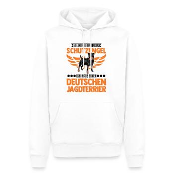 Deutscher Jagdterrier Schutzengel - Männer Premium Bio Hoodie - Weiß - Vorne - Nico (187cm)