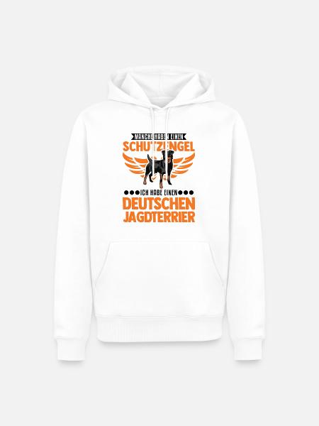 Deutscher Jagdterrier Schutzengel - Männer Premium Bio Hoodie - Weiß