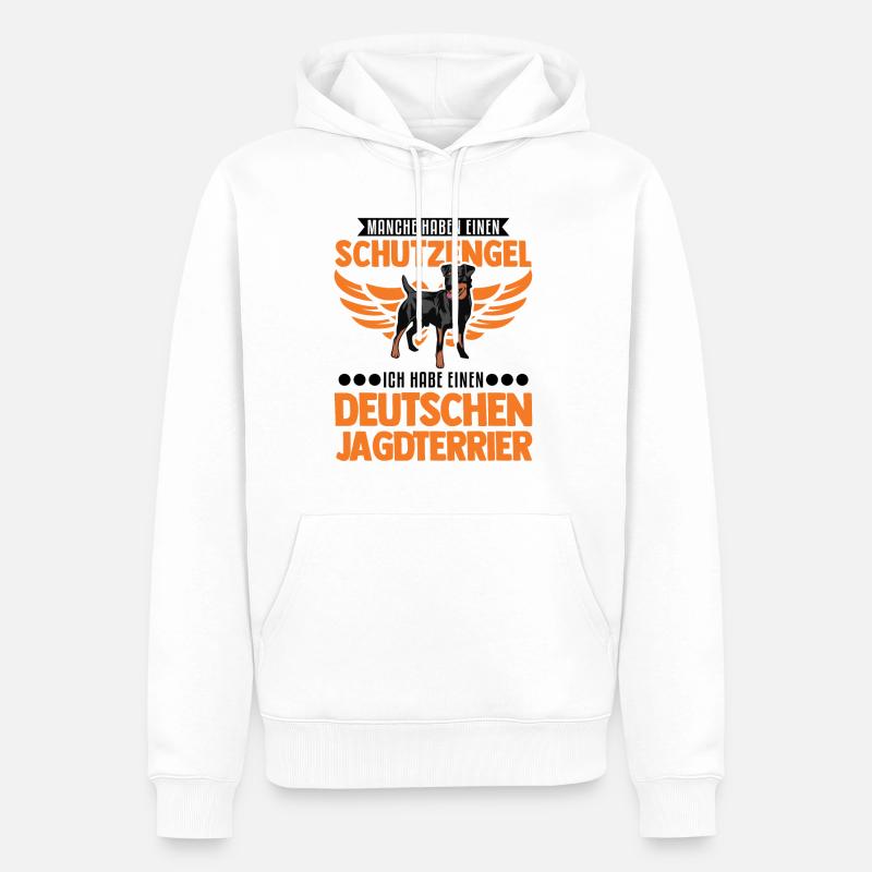 Deutscher Jagdterrier Schutzengel - Männer Premium Bio Hoodie - Weiß