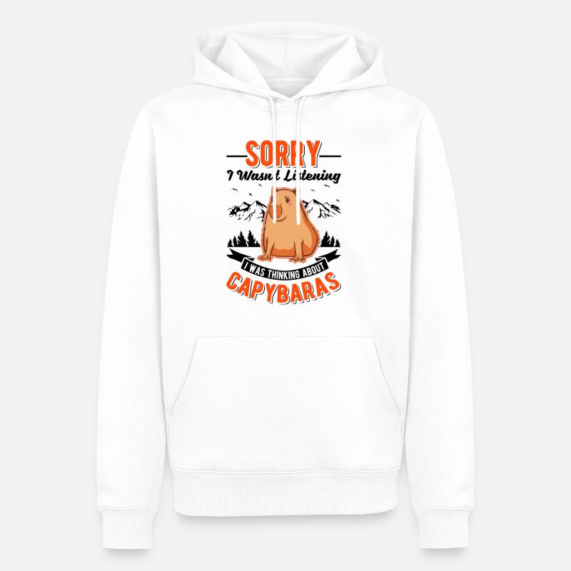 Capybara Cadeau Capybara Capibara - Sweat à capuche Premium bio Homme - blanc