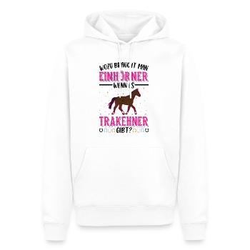 Trakehner Einhorn Trakehner Geschenk - Männer Premium Bio Hoodie - Weiß - Vorne - Nico (187cm)