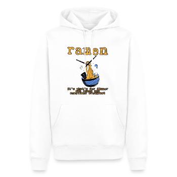 Ramen, pour le dîner et le déjeuner et le petit-déjeuner 3 - Sweat à capuche Premium bio Homme - blanc - Devant - Nico (187cm)