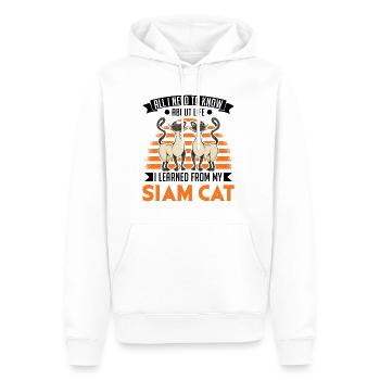 Siamkatze Geschenk Siamesische Katze - Männer Premium Bio Hoodie - Weiß - Vorne - Nico (187cm)