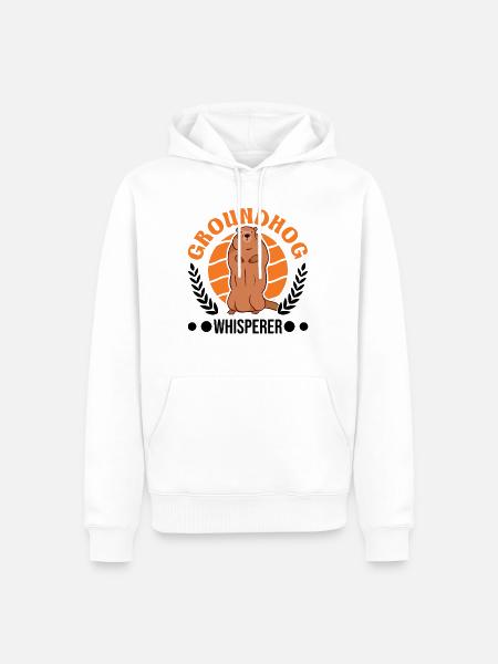Murmeltier Flüsterer Groundhog Whisperer - Männer Premium Bio Hoodie - Weiß