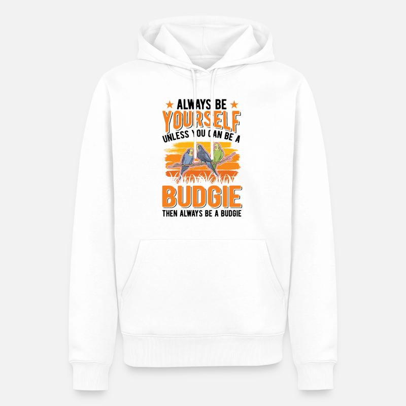 Perruche Budgerigar Welli - Sweat à capuche Premium bio Homme - blanc