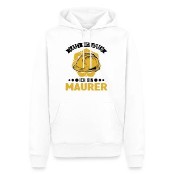 Lasst mich durch Ich bin Maurer Maurermeister - Männer Premium Bio Hoodie - Weiß - Vorne - Nico (187cm)