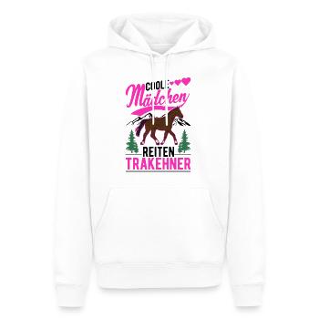 Coole Mädchen reiten Trakehner - Männer Premium Bio Hoodie - Weiß - Vorne - Nico (187cm)