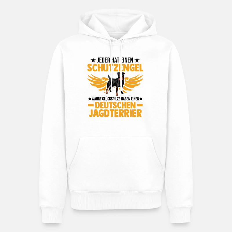 Deutscher Jagdterrier Schutzengel - Männer Premium Bio Hoodie - Weiß