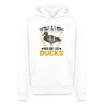 You can't trust people who don't like Ducks Enten - Männer Premium Bio Hoodie - Weiß - Vorne - Nico (187cm)