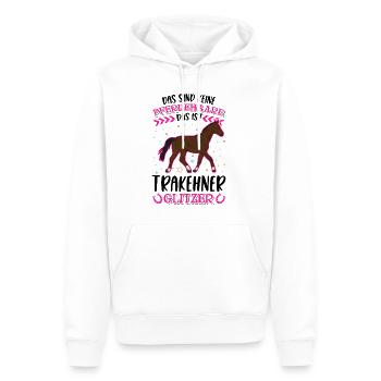 Trakehner Glitzer - Männer Premium Bio Hoodie - Weiß - Vorne - Nico (187cm)
