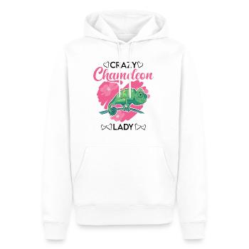 Crazy Chameleon Mme Crazy Chameleon lady - Sweat à capuche Premium bio Homme - blanc - Devant - Nico (187cm)