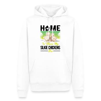 Silk Chicken Home Silkie Chicken - Sweat à capuche Premium bio Homme - blanc - Devant - Nico (187cm)