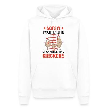 Poulet Cadeau Poulet Poulet Poulet - Sweat à capuche Premium bio Homme - blanc - Devant - Nico (187cm)