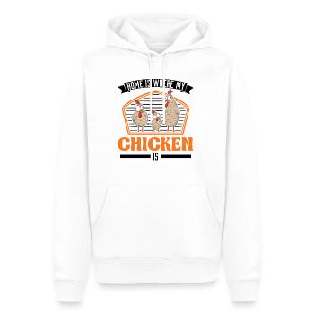 Home is where my Chicken is Chickens - Men’s Premium Organic Hoodie - white - Front - Nico (187cm)