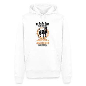 Deutscher Jagdterrier Personal - Männer Premium Bio Hoodie - Weiß - Vorne - Nico (187cm)