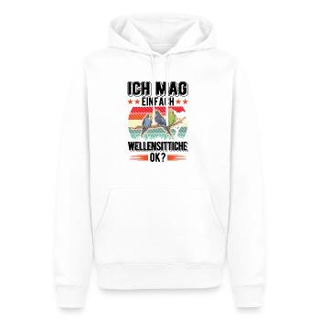 Ich mag einfach Wellensittiche Welli - Männer Premium Bio Hoodie - Weiß - Vorne - Nico (187cm)