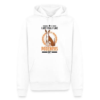 J’aime vraiment Podencos ok Spanish Greyhound - Sweat à capuche Premium bio Homme - blanc - Devant - Nico (187cm)