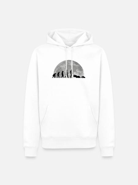 Mähroboter Evolution Mond Rasenroboter - Männer Premium Bio Hoodie - Weiß