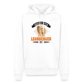Zuhause ist wo mein Leonberger ist - Männer Premium Bio Hoodie - Weiß - Vorne - Nico (187cm)