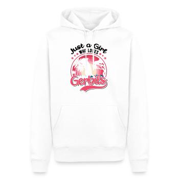 Juste une fille qui aime Gerbils Mädchen Rennmaus - Sweat à capuche Premium bio Homme - blanc - Devant - Nico (187cm)