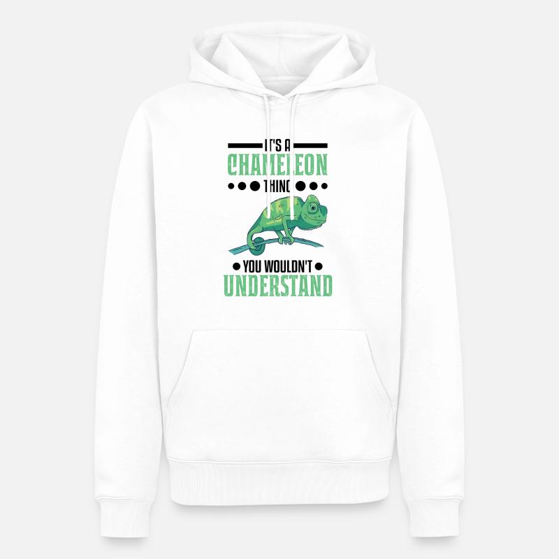 Chamäleon Ding Geschenk Chameleon - Männer Premium Bio Hoodie - Weiß