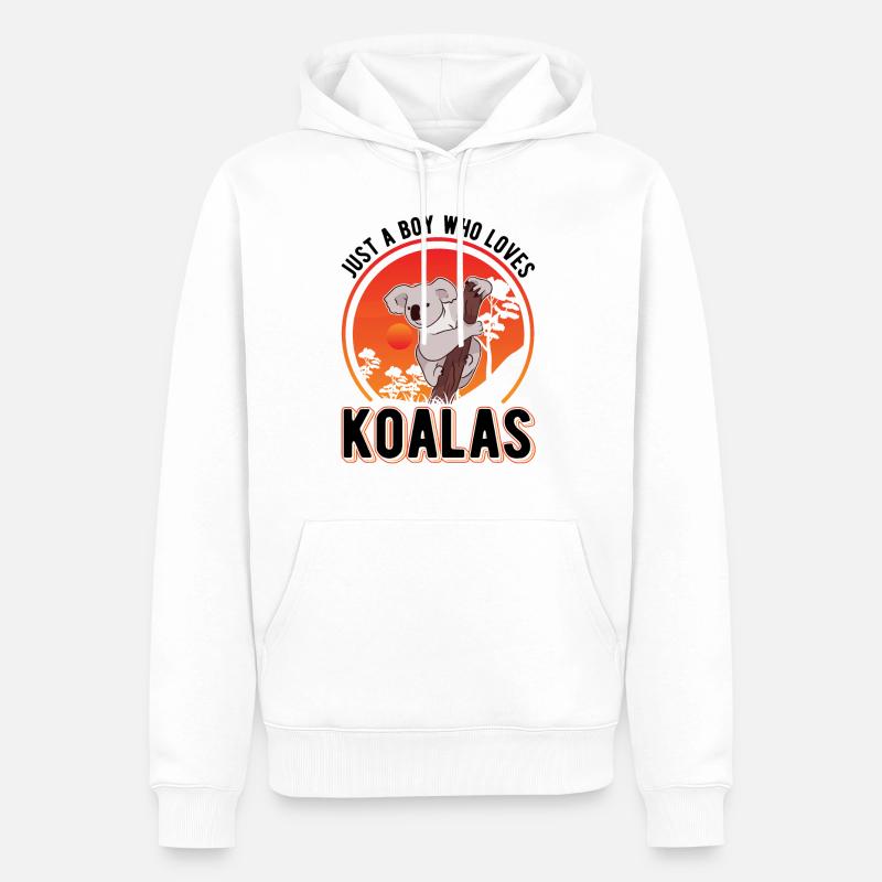 Koala Jeune Ours Koala - Sweat à capuche Premium bio Homme - blanc