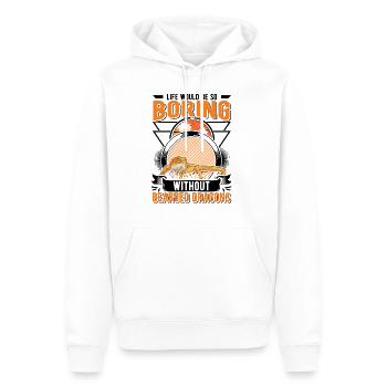 Dragon barbu Cadeau Dragon barbu - Sweat à capuche Premium bio Homme - blanc - Devant - Nico (187cm)