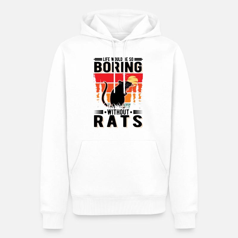 Rat Gift Maison Rat - Sweat à capuche Premium bio Homme - blanc