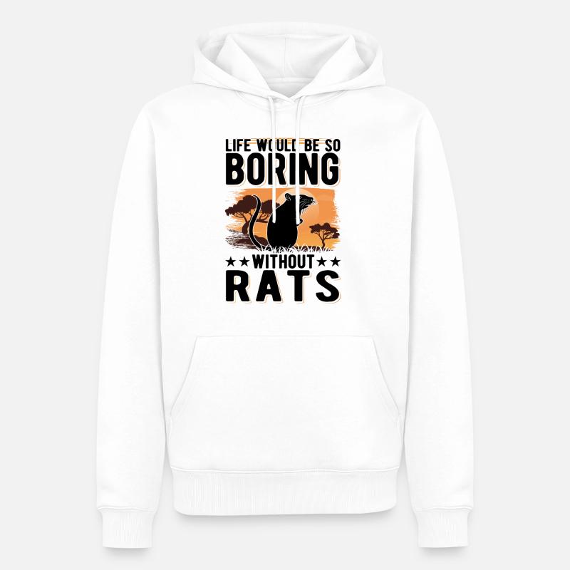 Rat Gift Maison Rat - Sweat à capuche Premium bio Homme - blanc