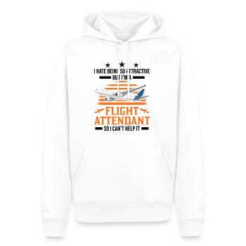 Flugbegleiter Geschenk Flugbegleiterin - Männer Premium Bio Hoodie - Weiß - Vorne - Nico (187cm)
