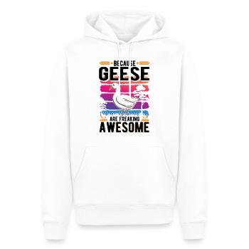 Because Geese are freaking awesome Gänse - Männer Premium Bio Hoodie - Weiß - Vorne - Nico (187cm)