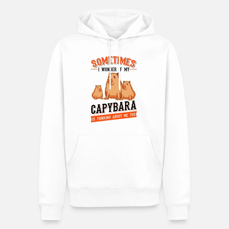 Capybara Geschenk Wasserschwein Capibara - Männer Premium Bio Hoodie - Weiß