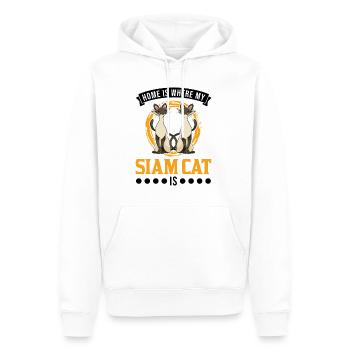 Chat siamois Accueil Siam Chat Chat siamois - Sweat à capuche Premium bio Homme - blanc - Devant - Nico (187cm)