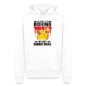 Canard en caoutchouc Cadeau Canard Grinçant Canard Bain Canard - Sweat à capuche Premium bio Homme - blanc - Devant - Nico (187cm)