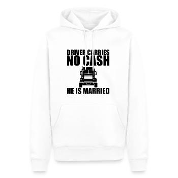 Le chauffeur ne transporte pas d’argent il est marié 3 - Sweat à capuche Premium bio Homme - blanc - Devant - Nico (187cm)