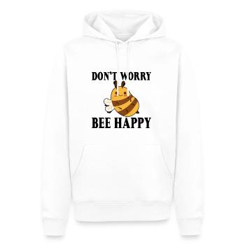 Ne vous inquiétez pas Bee Happy 24 - Sweat à capuche Premium bio Homme - blanc - Devant - Nico (187cm)