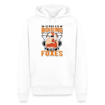 La vie serait si ennuyeuse sans Foxes Fuchs - Sweat à capuche Premium bio Homme - blanc - Devant - Nico (187cm)