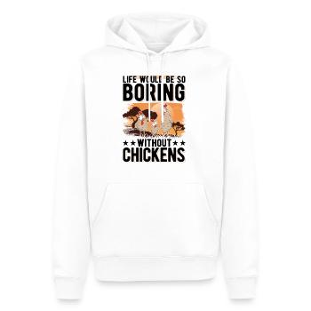Poulailler de producteur de cadeaux de poulet - Sweat à capuche Premium bio Homme - blanc - Devant - Nico (187cm)