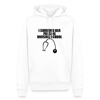 I Survived Her Passing Nursing School 11 - Men’s Premium Organic Hoodie - white - Front - Nico (187cm)