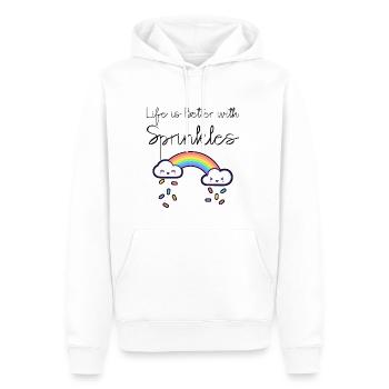 Life Is Better With Sprinkles 11 - Men’s Premium Organic Hoodie - white - Front - Nico (187cm)