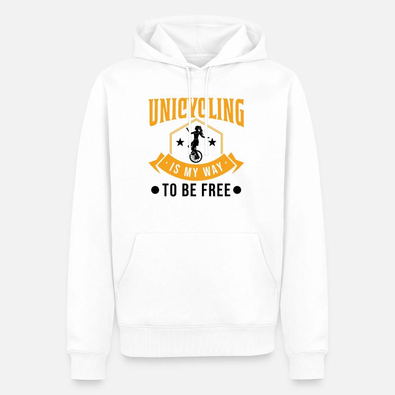 Einrad Geschenk Einradfahrerin Unicycle - Männer Premium Bio Hoodie - Weiß