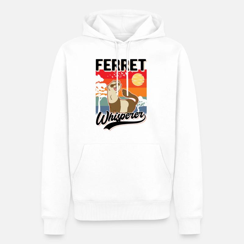 Frettchen Flüsterer Ferret Whisperer - Männer Premium Bio Hoodie - Weiß
