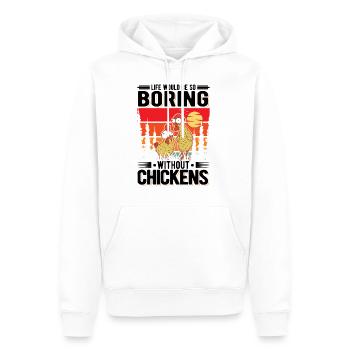 Poulailler de producteur de cadeaux de poulet - Sweat à capuche Premium bio Homme - blanc - Devant - Nico (187cm)