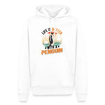 Life is better with a Penguin Pinguin - Männer Premium Bio Hoodie - Weiß - Vorne - Nico (187cm)