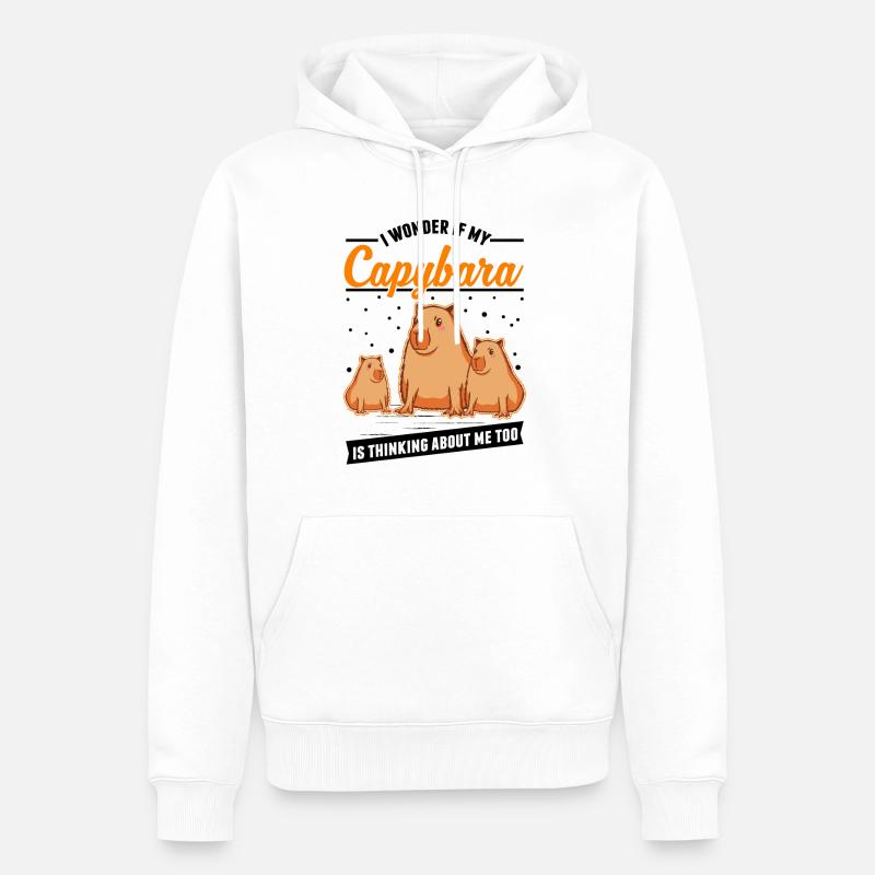 Capybara Cadeau Capybara Capibara - Sweat à capuche Premium bio Homme - blanc