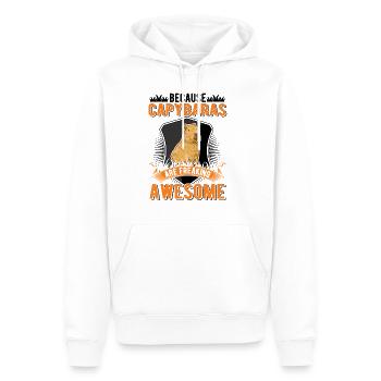 Because Capybaras are freaking awesome - Männer Premium Bio Hoodie - Weiß - Vorne - Nico (187cm)